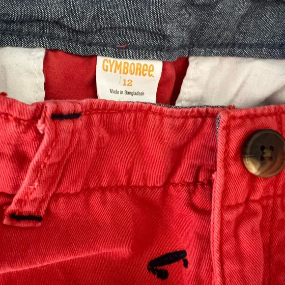Gymboree boys red embroidered skateboard burger chino shorts sz 12 - Picture 3 of 4